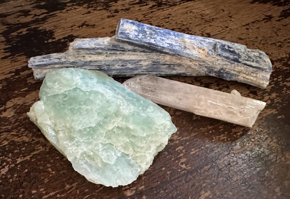 Aquamarine, Danburite, and Blue Kyanite